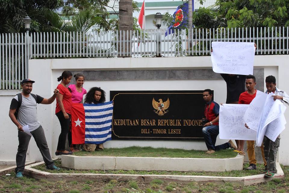 Flag raising in Dili, Timor-Leste