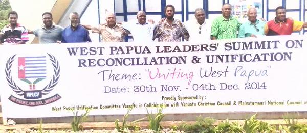 Banner for West Papua unification conference.