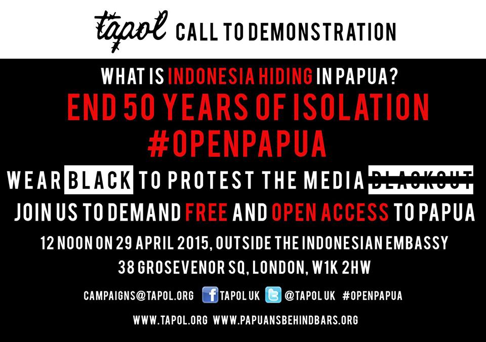 #openpapua protest April 29, 2015 London