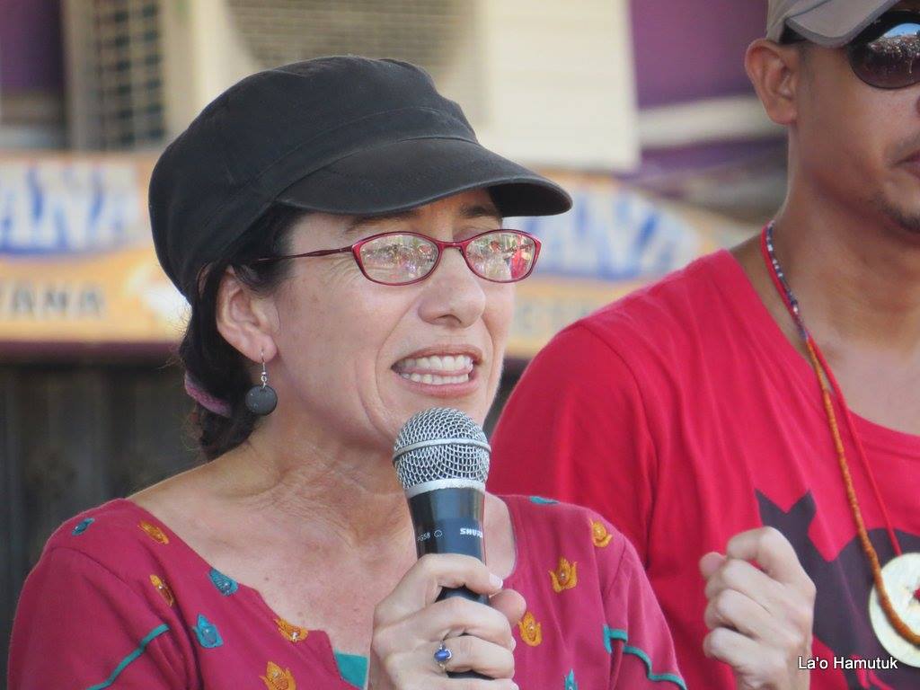 ETAN's Pam Sexton speaks at MKOTT rally in Dili, Feb. 23, 2016